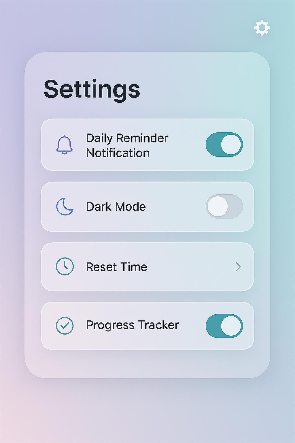 One Tab a Day screen with settings One Tab a Day screenshots for task tracking